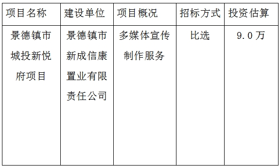 宣傳廣告、攝制招投標(biāo)